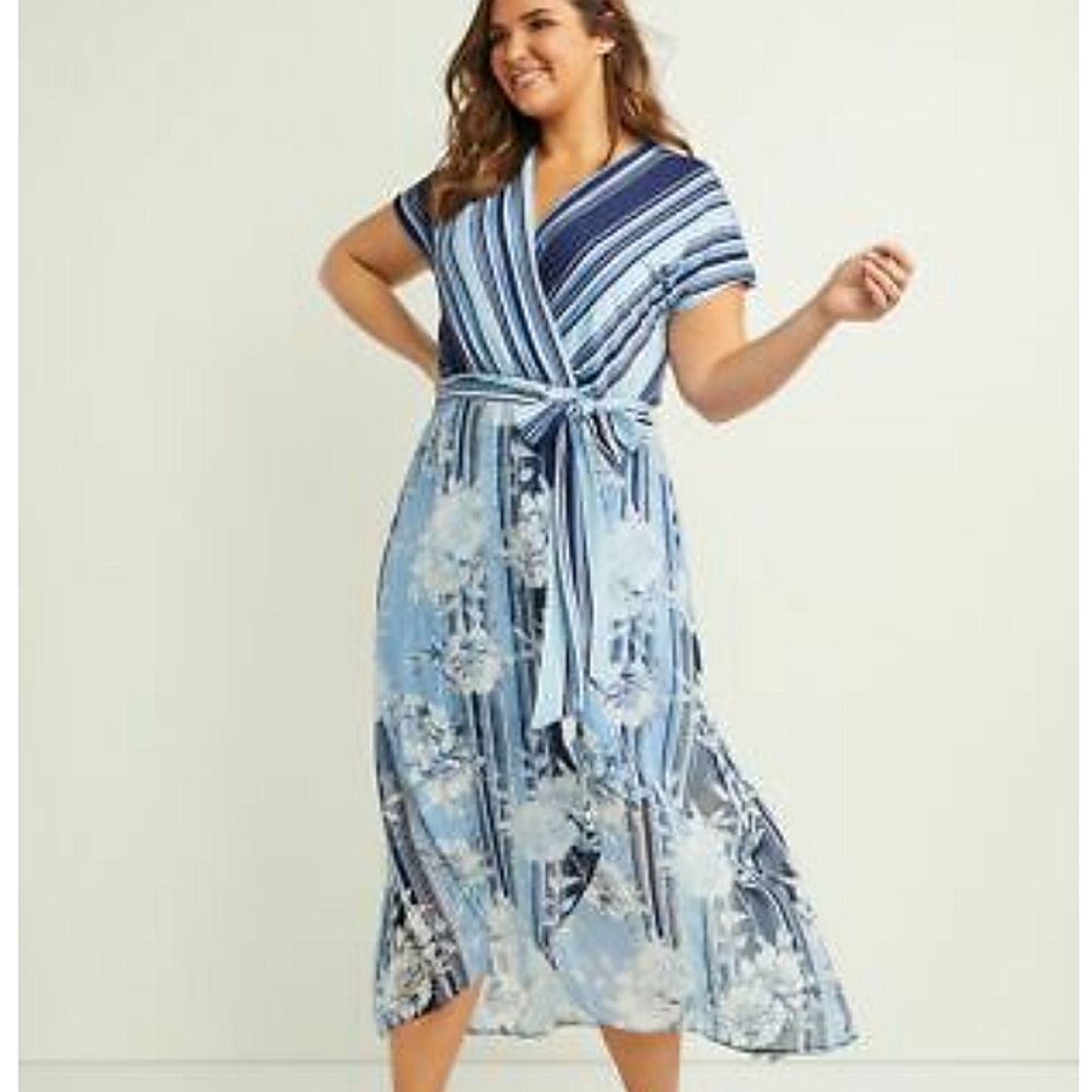 Lane Bryant 2 tone High low dress Sz 26w
